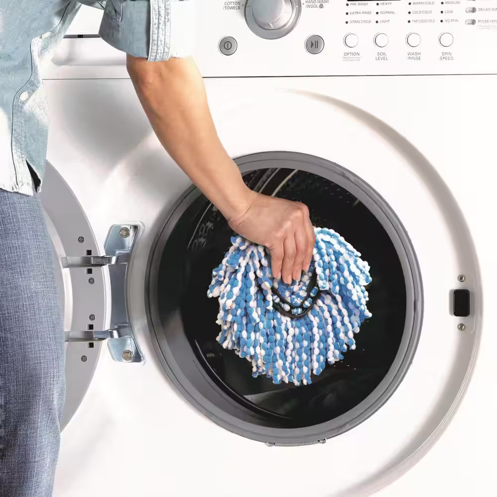 Rinseclean Spin Mop Head Replacements, Machine Washable Microfiber Refills (3-Pack)