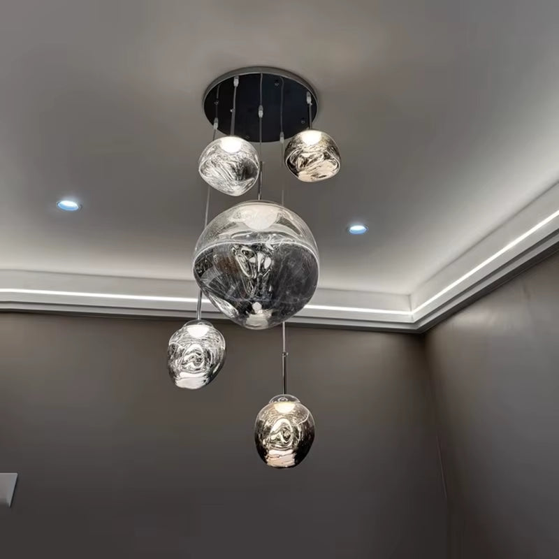 Nordic Lava Glass Pendant Light Modern Led Chandeliers for Living Room PVC Lustre Home Decor Indoor Hanging Lamps Light Fixture