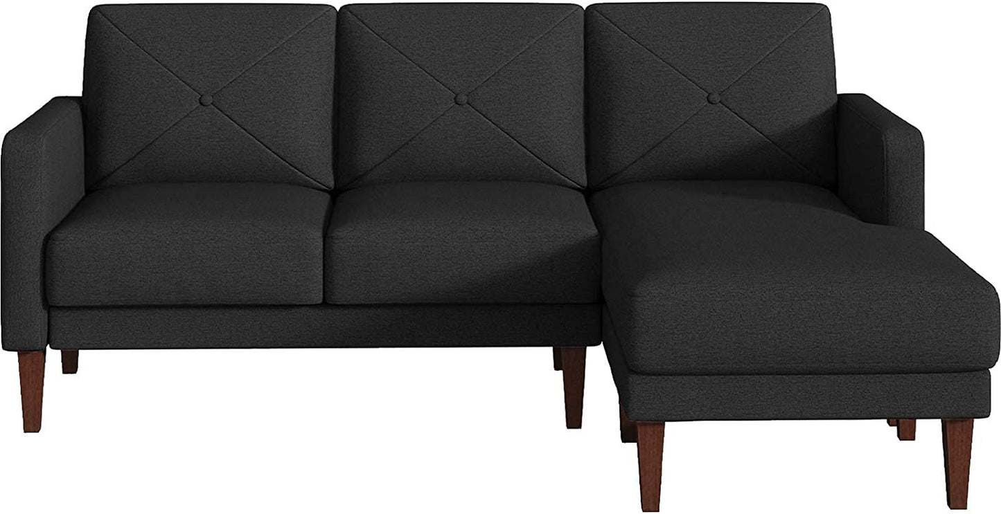 Convertible Sectional L Shaped Sofa with Chaise - Dark Grey