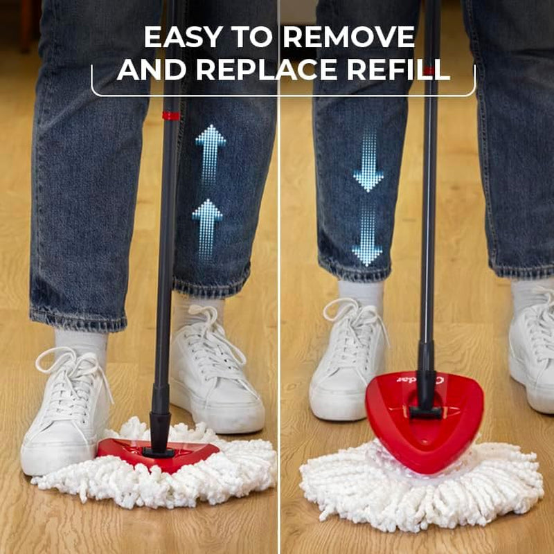 Easywring Spin Mop Head Replacement | Machine Washable | Reusable | Packaging May Vary (Pack of 6)