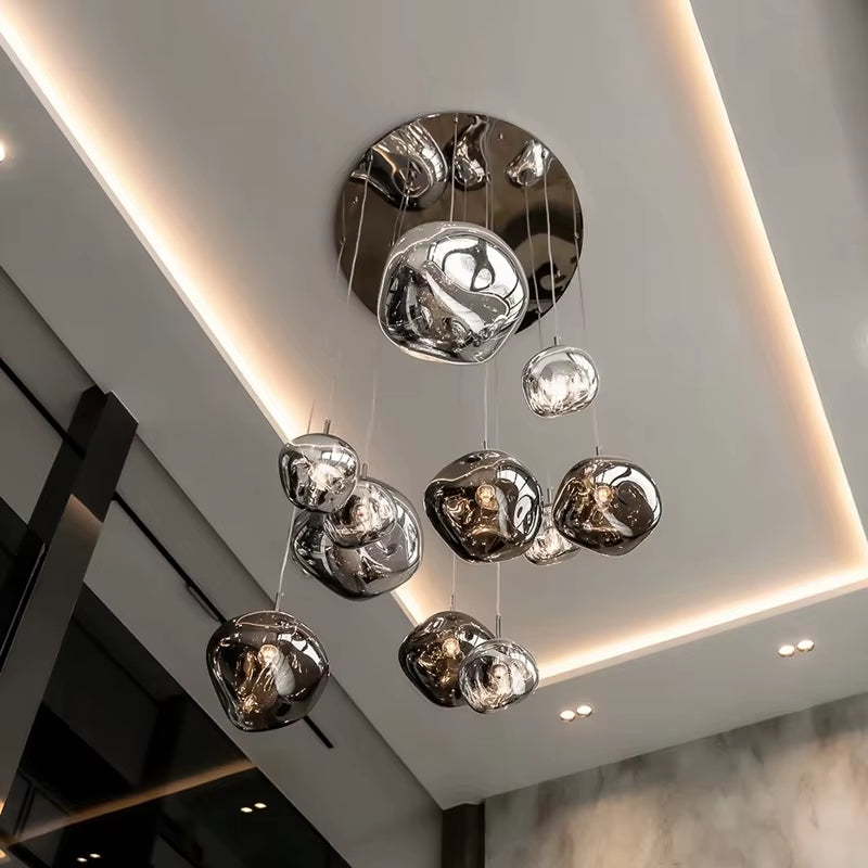 Nordic Lava Glass Pendant Light Modern Led Chandeliers for Living Room PVC Lustre Home Decor Indoor Hanging Lamps Light Fixture