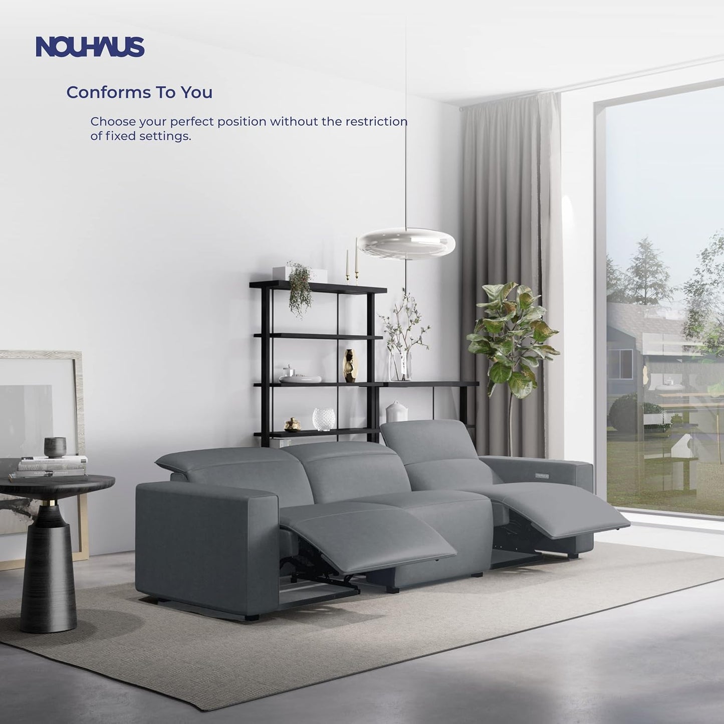 Power Sofa - Electric Couch. Modern Couch, Living Room Couch, Bedroom Couch, Gaming Couch, Game Room Furniture. (Triple, Suede - Grey)