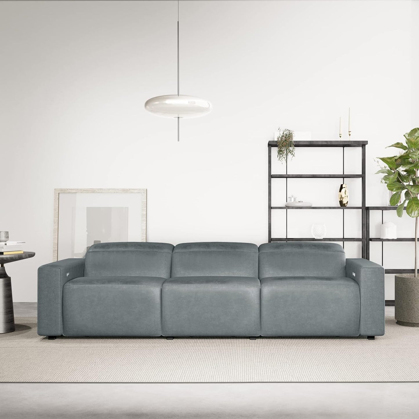 Power Sofa - Electric Couch. Modern Couch, Living Room Couch, Bedroom Couch, Gaming Couch, Game Room Furniture. (Triple, Suede - Grey)