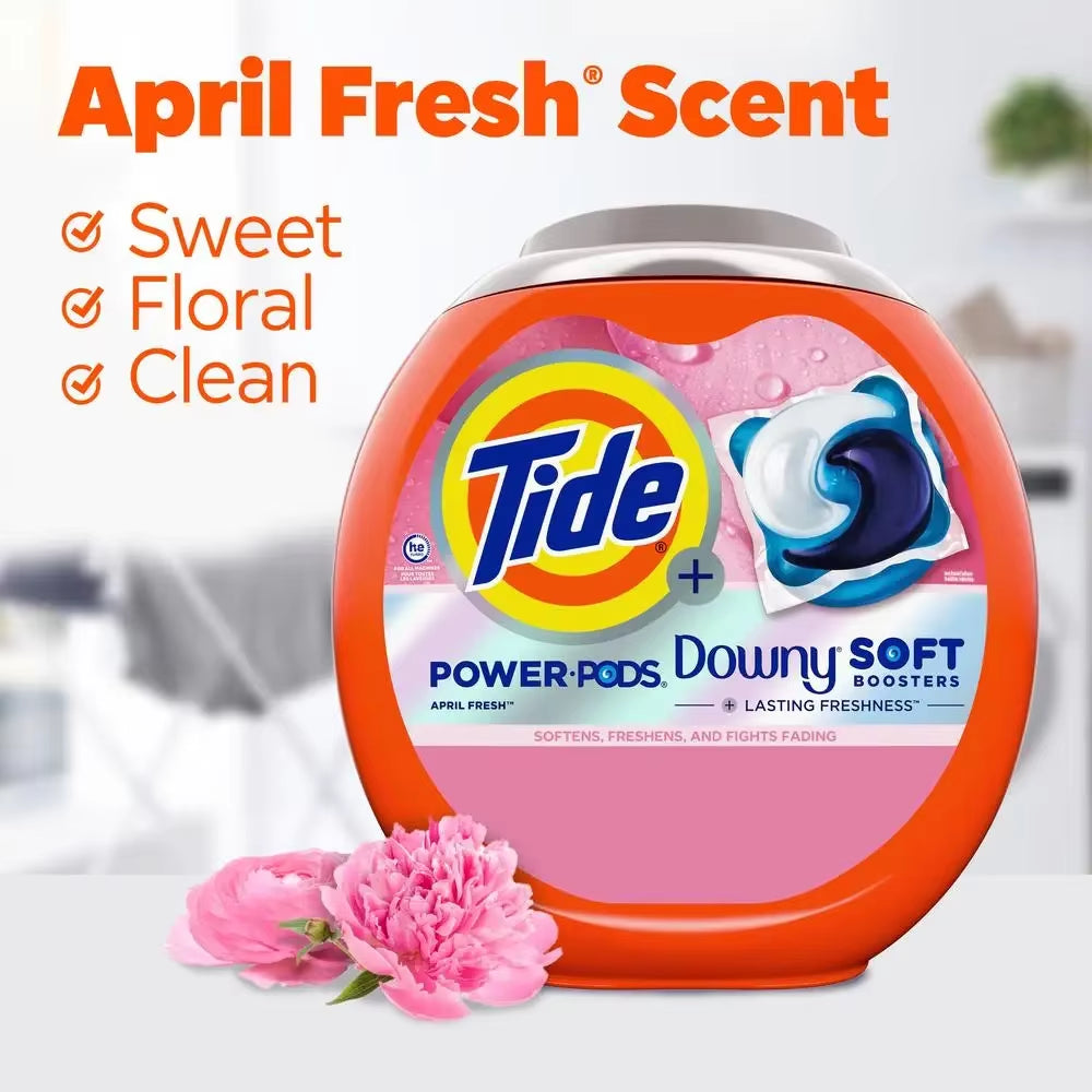 Tide Power PODS with Downy Soft Boosters 45 Count Pack America'S #1 Trusted Detergent Brand Cleans & Conditions in One Step