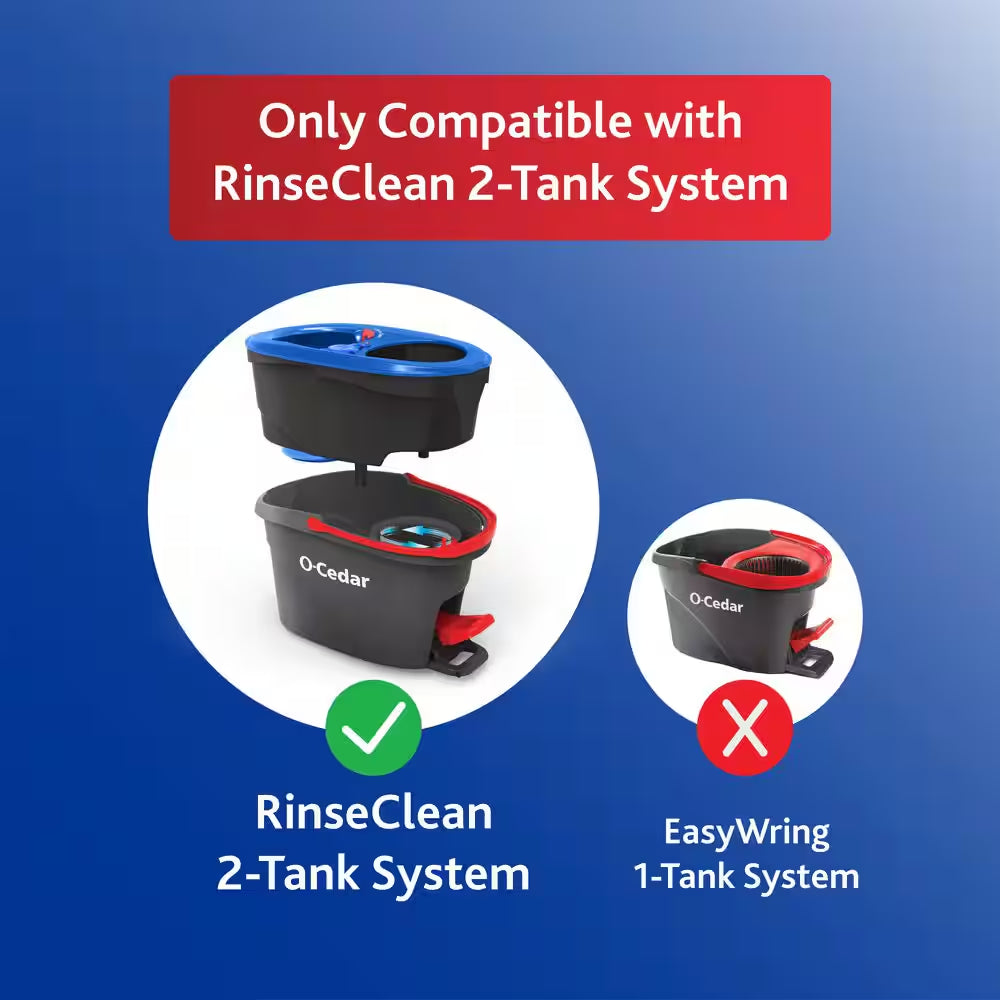 Rinseclean Spin Mop Head Replacements, Machine Washable Microfiber Refills (3-Pack)