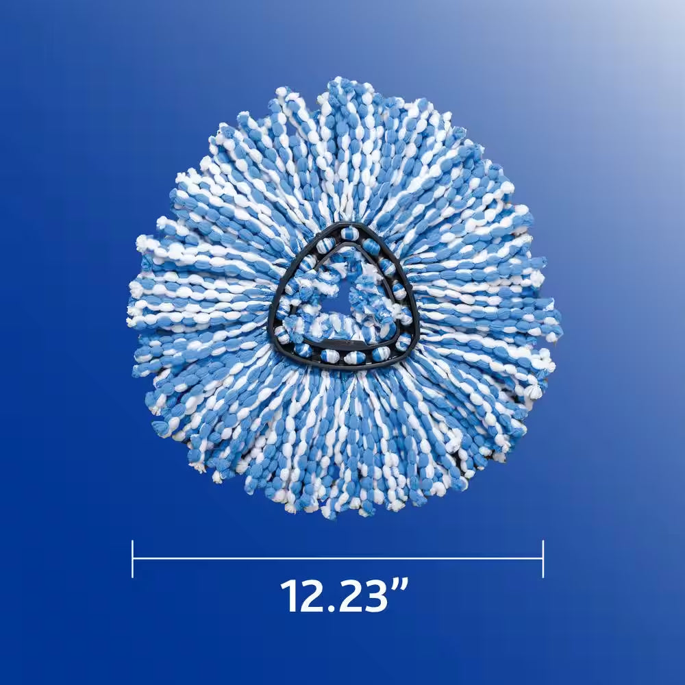 Rinseclean Spin Mop Head Replacements, Machine Washable Microfiber Refills (3-Pack)