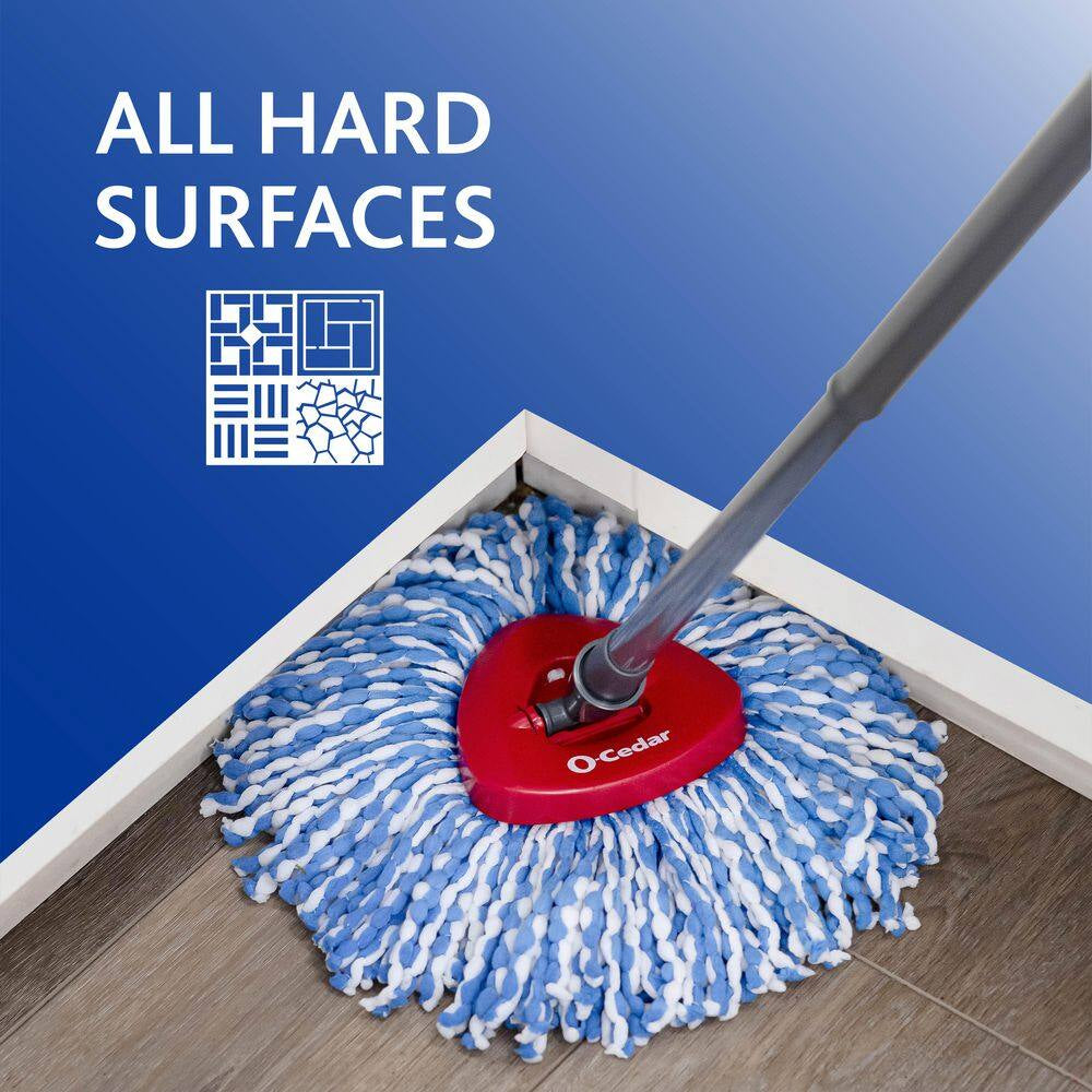 Rinseclean Spin Mop Head Replacements, Machine Washable Microfiber Refills (3-Pack)