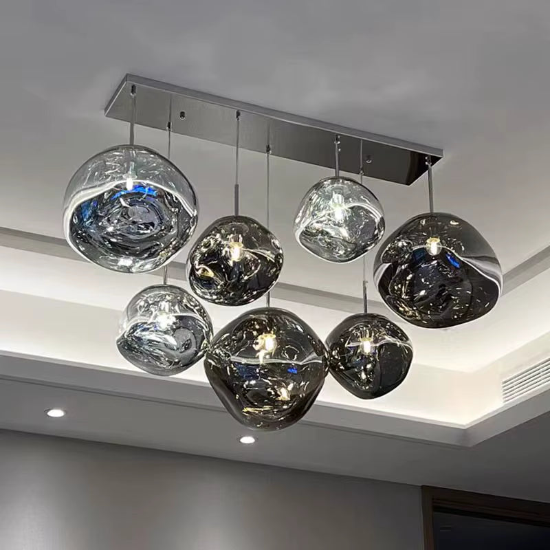 Nordic Lava Glass Pendant Light Modern Led Chandeliers for Living Room PVC Lustre Home Decor Indoor Hanging Lamps Light Fixture