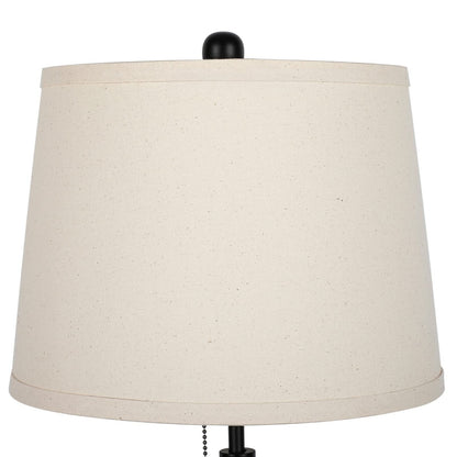 Bedside Table Lamps Set of 2: Tall Black Table Lamps for Living Room End Tabl...
