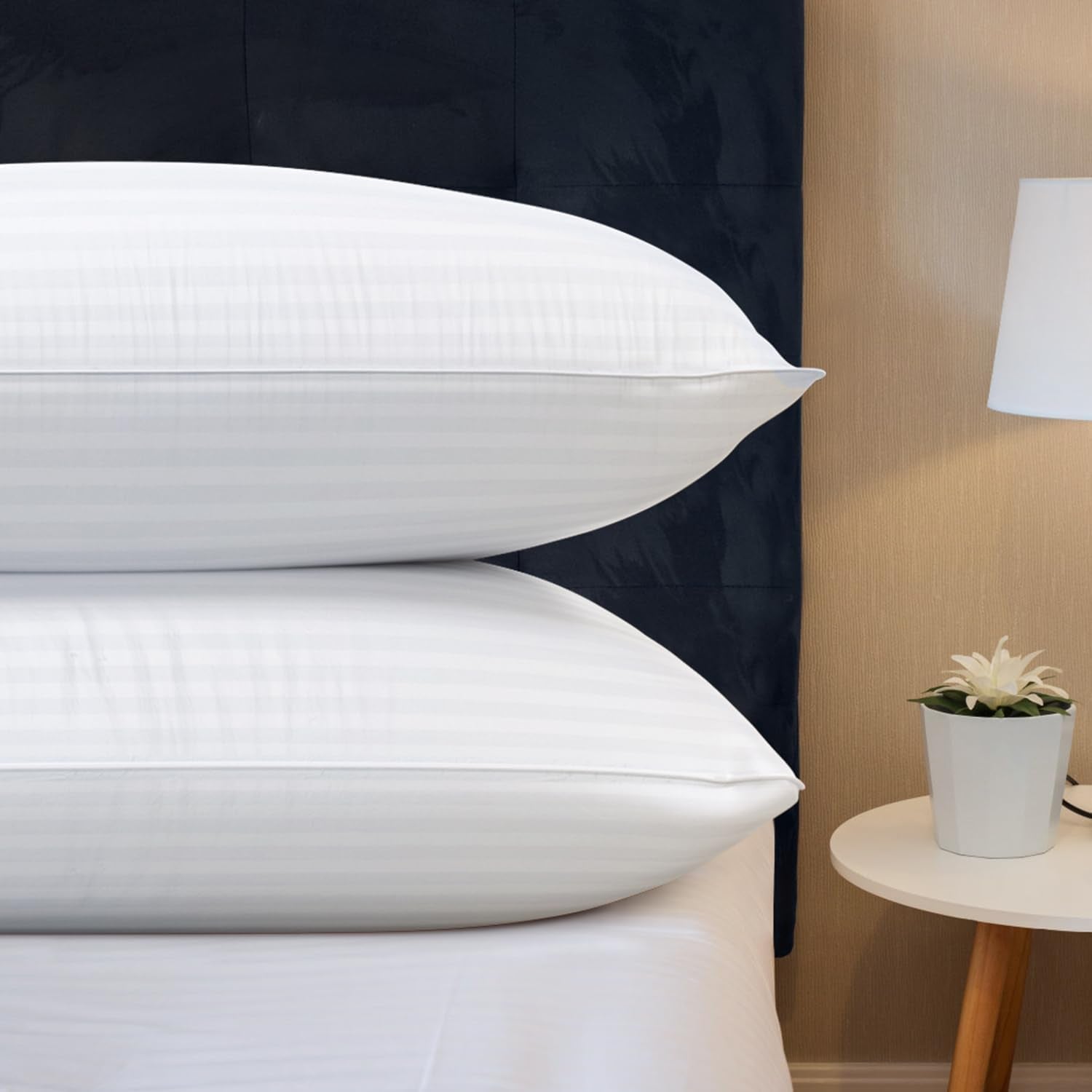 Bed Pillows for Sleeping [Pack of 2] Cozy Dream Series Hotel Quality Pillows Premium Plush Fiber, Breathable Cooling Cover Skin-Friendly for Side Back and Stomach Sleepers (Standard Size)