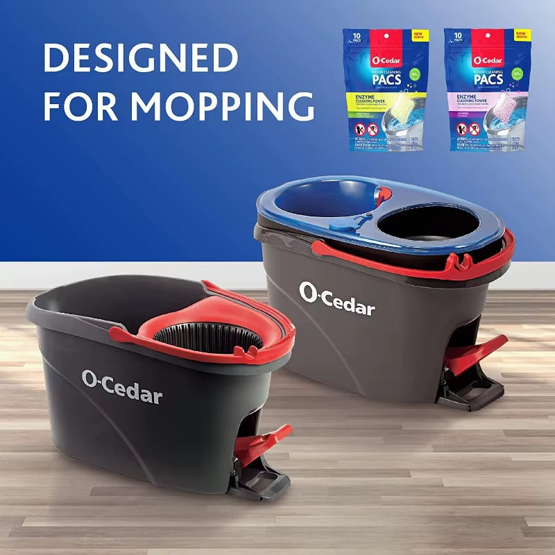 Easywring Microfiber Spin Mop & Bucket Floor Cleaning System +2 Extra Refills with Citrus and Lavender Pacs Variety Pack