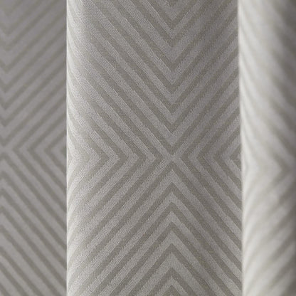 Lloyd - Blackout Curtain Set of 2 - Grey Diamond Jacquard Curtains, 100% Light Blocking, Sound Filtering, Thermal Insulation - Geometric Design with Grommet Heading, 52" X 84"