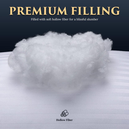 Bed Pillows for Sleeping [Pack of 2] Cozy Dream Series Hotel Quality Pillows Premium Plush Fiber, Breathable Cooling Cover Skin-Friendly for Side Back and Stomach Sleepers (Standard Size)