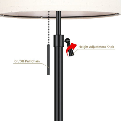 Bedside Table Lamps Set of 2: Tall Black Table Lamps for Living Room End Tabl...