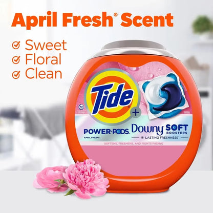 Tide Power PODS with Downy Soft Boosters 45 Count Pack America'S #1 Trusted Detergent Brand Cleans & Conditions in One Step