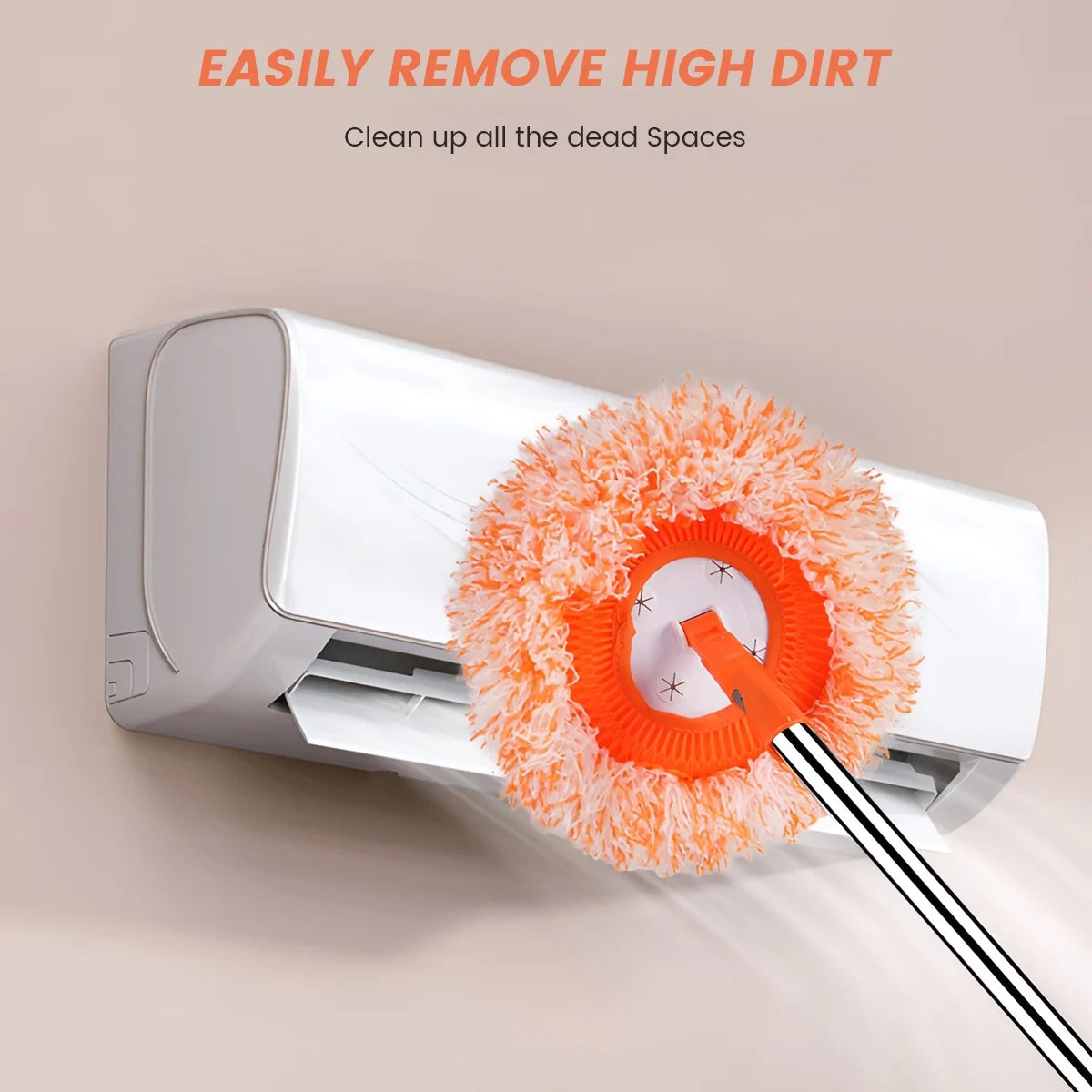 74.8 Inch Cleaning Mops,360-Degree Rotatable Mops Set with 4 Removable Poles and 4 Replaceable Mop Heads Adjustable round Microfiber Dust Mops Window Cleaning Kit for Floor Wall
