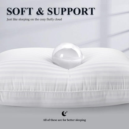 Bed Pillows for Sleeping [Pack of 2] Cozy Dream Series Hotel Quality Pillows Premium Plush Fiber, Breathable Cooling Cover Skin-Friendly for Side Back and Stomach Sleepers (Standard Size)