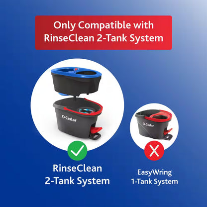 Rinseclean Spin Mop Head Replacements, Machine Washable Microfiber Refills (3-Pack)