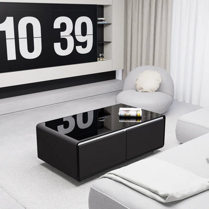 Smart Coffee Table with Fridge and Speakers