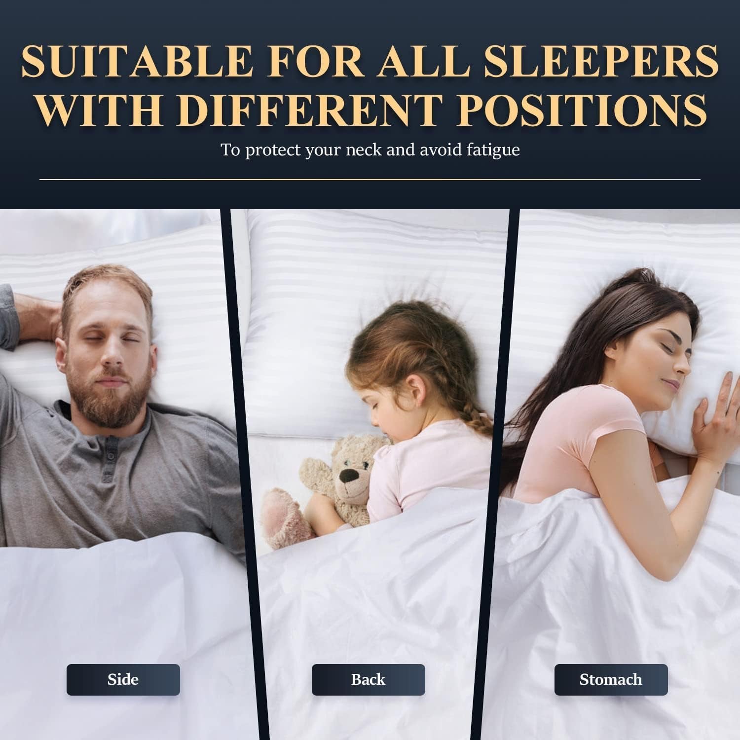 Bed Pillows for Sleeping [Pack of 2] Cozy Dream Series Hotel Quality Pillows Premium Plush Fiber, Breathable Cooling Cover Skin-Friendly for Side Back and Stomach Sleepers (Standard Size)