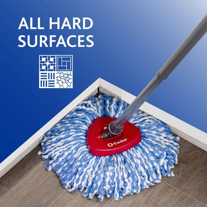 Rinseclean Spin Mop Head Replacements, Machine Washable Microfiber Refills (3-Pack)