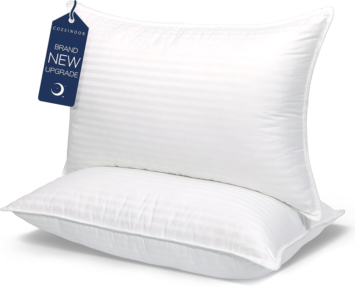 Bed Pillows for Sleeping [Pack of 2] Cozy Dream Series Hotel Quality Pillows Premium Plush Fiber, Breathable Cooling Cover Skin-Friendly for Side Back and Stomach Sleepers (Standard Size)