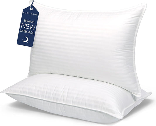 Bed Pillows for Sleeping [Pack of 2] Cozy Dream Series Hotel Quality Pillows Premium Plush Fiber, Breathable Cooling Cover Skin-Friendly for Side Back and Stomach Sleepers (Standard Size)